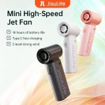 JisuLife Handheld Fan Life9 Silent Turbo Fan 5000mAh Battery 18H Max Cooling Time with 5 Speeds