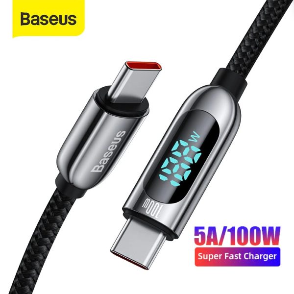BASEUS Display Fast Charging 100W 1m Type-C to Type-C Data Cable