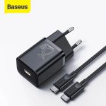 Baseus Super Si Quick PD Charger 1C 25W EU Sets With Type-C to Type-C Cable