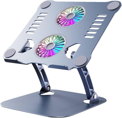 laptop cooling stand Laptop Stand for Ventilation Portable Anti-Slip Ergonomic Aluminum Adjustable Laptop Stand 360 Rotating 1 Laptop Cooling Stand Laptop Metal Cooling Pad, Ergonomic Foldable Laptop Cooling Pad With Double Fan, Aluminum Alloy Lifting and Folding Double Fan, Adjustable Height Cooler for Laptop and Tablet