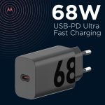 Motorola Chargers - Turbopower 68W USB PD Fast Charger Power Adapter with 1M 6.5A USB-C to USB-C Ultraast Cable
