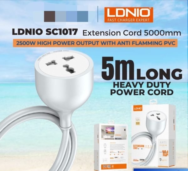 LDNIO SC1017 Universal Power Strip with Extension Power Cord 5m 1 LDNIO SC1017 Universal Power Strip with Extension Power Cord 5m e1753979517208