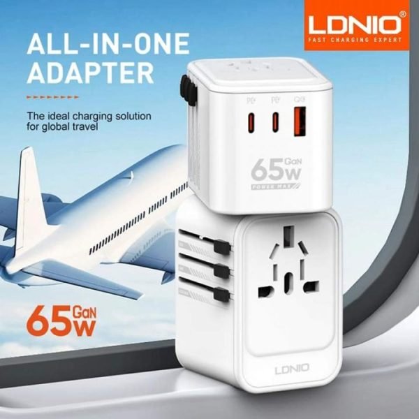 Ldnio Z6 65W 3 USB Ports GaN Universal Travel Adapter