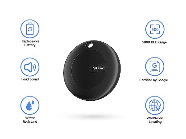 MiLi MiTag Bluetooth Tracker for Android, Google Certified Key Finder