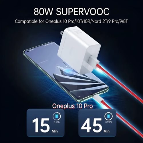 OnePlus 80W SuperVOOC Adapter with Type C Cable