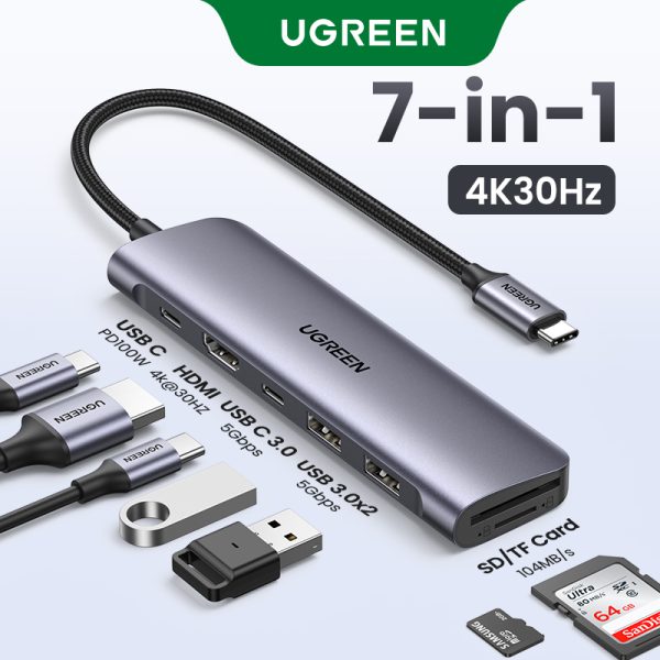 UGREEN CM512 USB-C 7-In-1 Multifunction Adapter With 4K HDMI & Ethernet