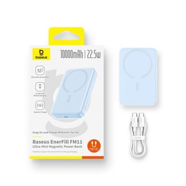 Baseus Magnetic Mini Wireless Fast Charge Power Enerfill Fm11 For Iphone 15 16 14 13 12 Sansung S25 S24