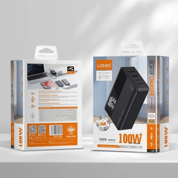 LDNIO A4809C GaN 100W USB-C Fast Charging 4 Port Adapter