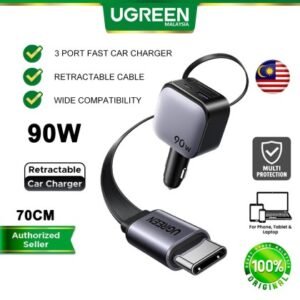 UGREEN 90W Retractable Car Charger 1 UGREEN 90W Retractable Car Charger