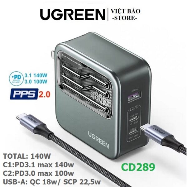 UGREEN CD289 140W GaN 2C1A Fast Charger