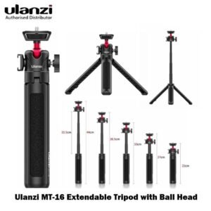 Ulanzi MT-16 Camera Tripod Stand, Mini Tabletop Selfie Stick Tripod with Cold Shoe, Travel Tripod for