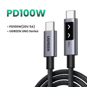 UGREEN Uno Kabel Data Smart Digital Display Type C to Type C Fast Charging 100W 5A 1 UGREEN Uno Kabel Data Smart Digital Display Type C to Type C Fast Charging 100W 5A