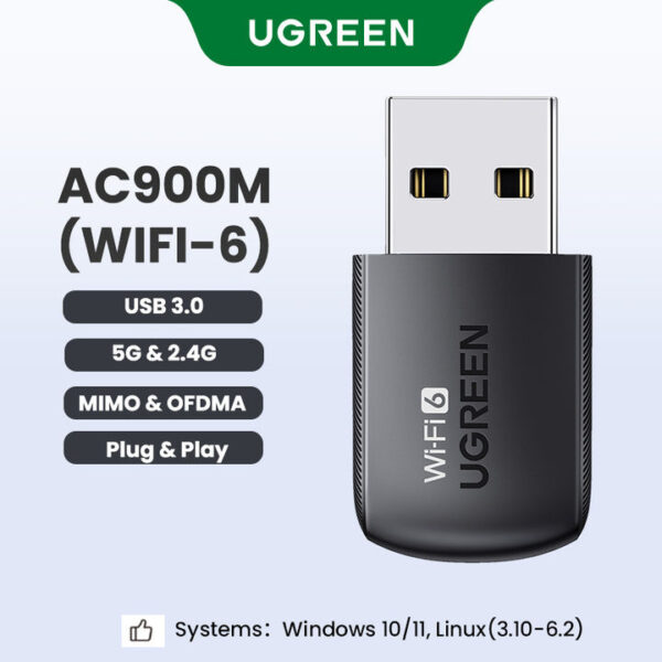 UGREEN AX500 Wi-Fi 6 (USB Dual-Band) Adapter – CM762 - 35264