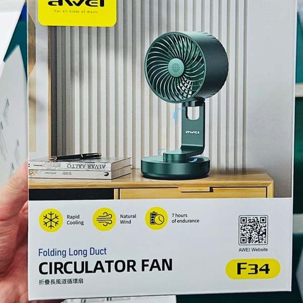 Awei F34 Rechargeable Fan-Best price in Bangladesh