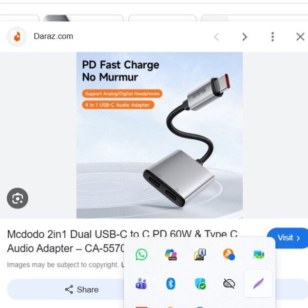 Mcdodo CA-5570 2-in-1 USB-C to Dual USB-C Audio Adapter
