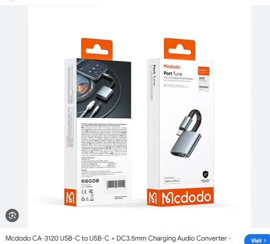 Mcdodo CA-3120 USB-C to USB-C + DC3.5mm Charging Audio Converter