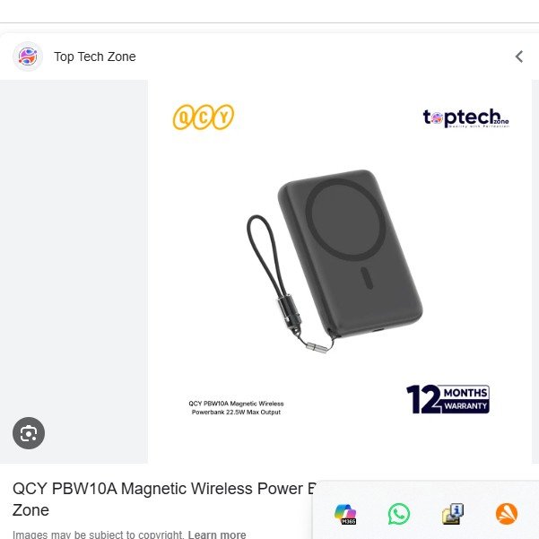 QCY PBW10A 22.5W 10000mAh Magnetic Wireless Power Bank