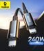 Baseus PD 240W Super Fast Charging Cables For iPhone 16 15 Plus Promax TypeC To USB Type C Wire Cable For Macbook iPad Data Cord