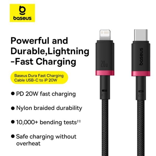 Baseus Type-C to Lightning 1m Cable For Iphone PD 20W Dura Series Fast Charging Cable
