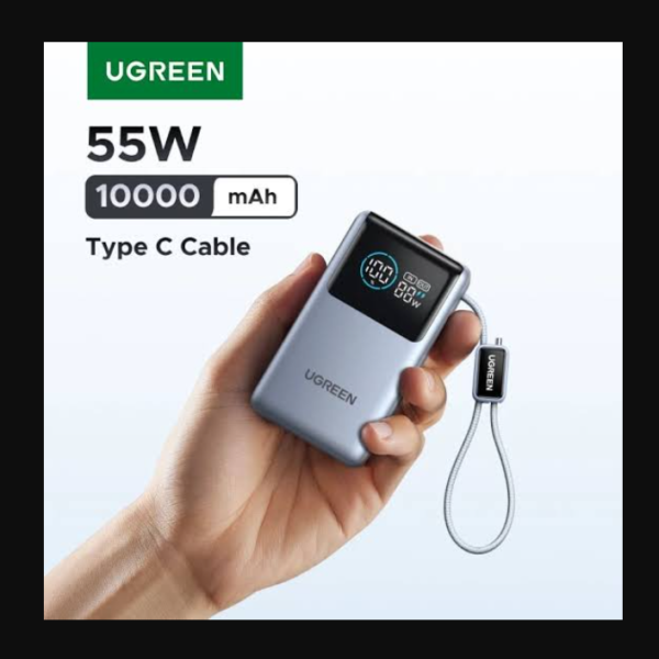 UGREEN PB727 Nexode 55W 10000mAh Power Bank with Built in Cable
