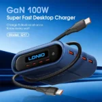 LDNIO Q17 100W GaN Desktop Charger with 8 Ports and Real-Time Wattage Display