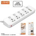 LDNIO SC4408C Extension Power Socket 4AC 4USB Power Strip