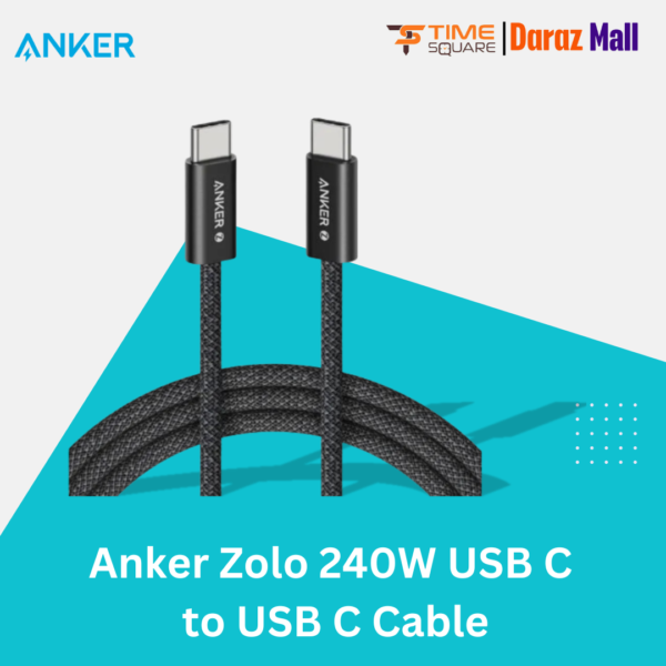 Anker Zolo USB C to USB C Cable, 240w Braided and Dirt-Free Type C Fast Charging Cable-1m