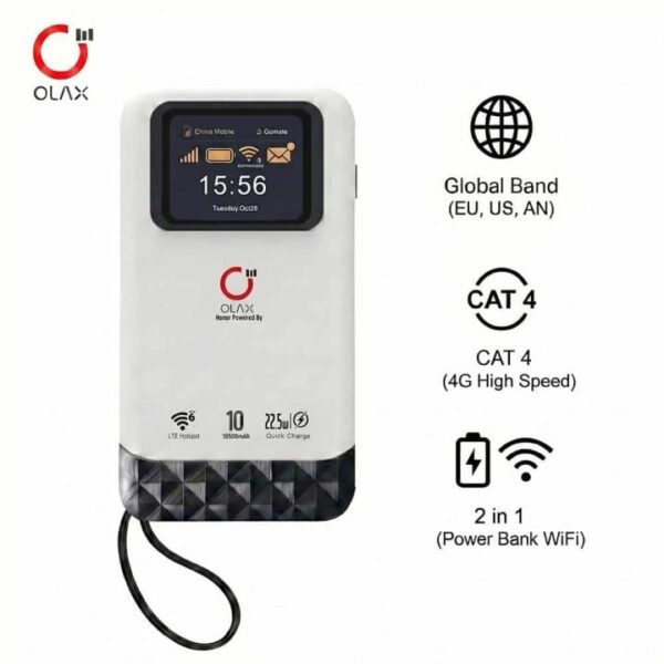 OLAX Gomate M200 10500mAh Battery 2 in 1 Power Bank and 4G LTE WiFi 6 Router